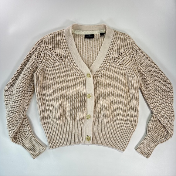 Scotch & Soda cardigan ribbed knit button front XS beige - Picture 2 of 11